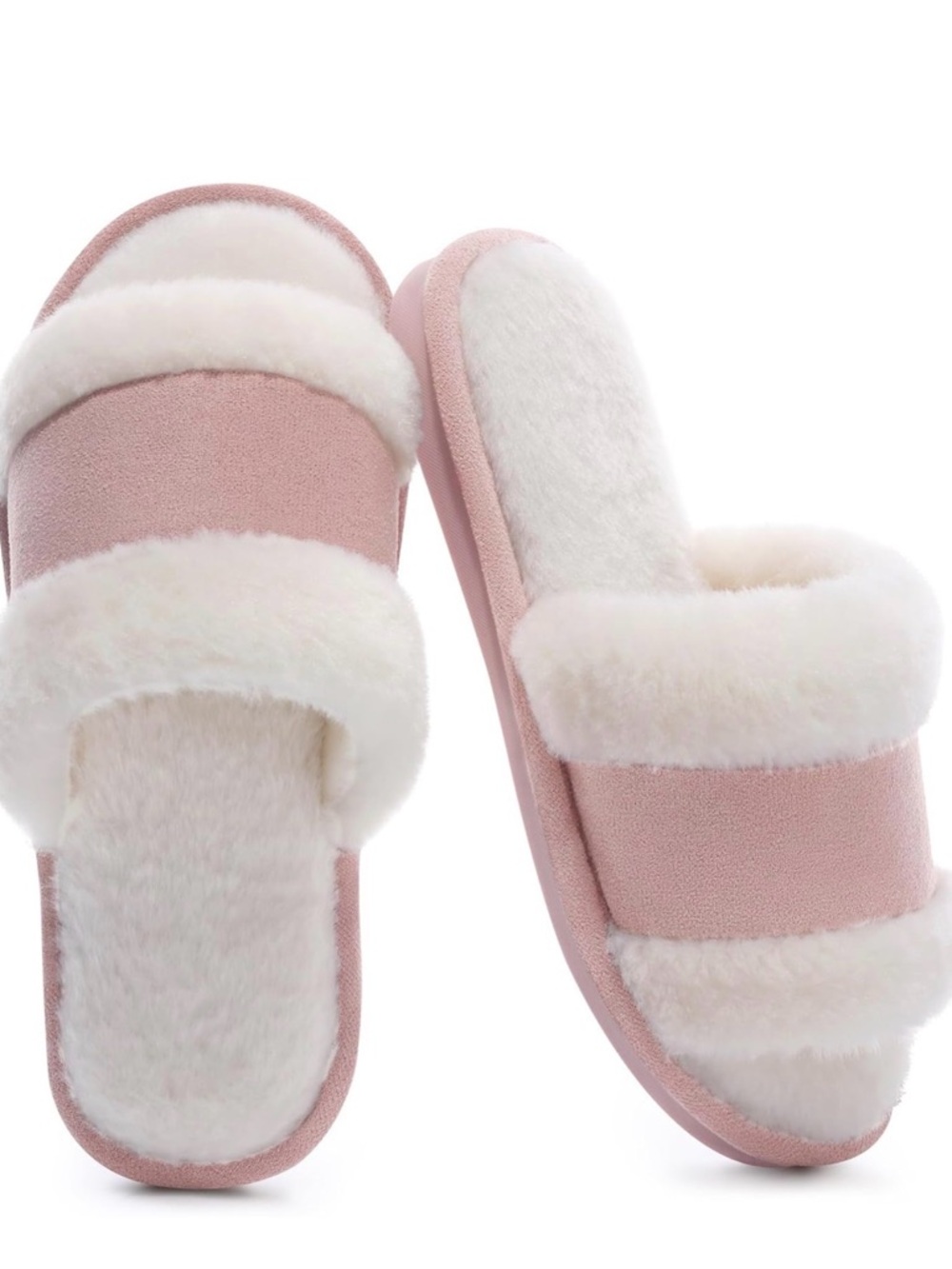 Cozy Pink Faux-Fur Slide Slippers - Women